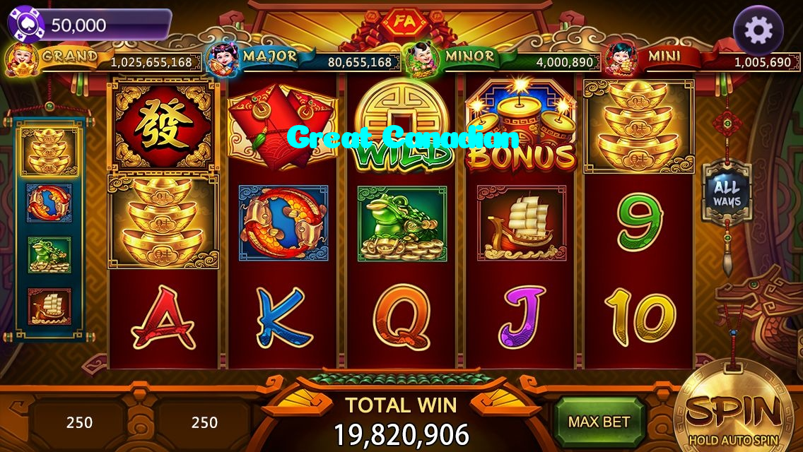 Great Canadian casino presented on mobile device in Pakistan with slots and live games